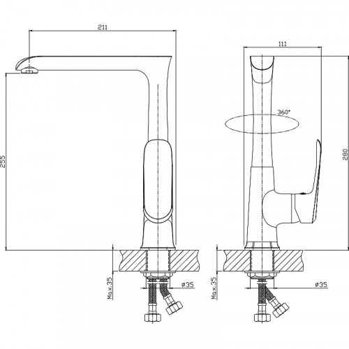 Смеситель для кухни Koller Pool Aqua AQ0500 Хром латунь