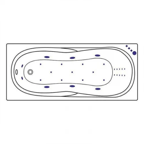 Акриловая ванна Excellent Sekwana 170x75 WAEX.SEK17.ULTRATNANO.CR цвет Белый с гидромассажем форсунки Хром