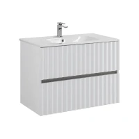 Тумба под раковину Art&Max Elegant 80 AM-ELEGANT-800-2C-SO-BM-LED подвесная цвет Белый матовый