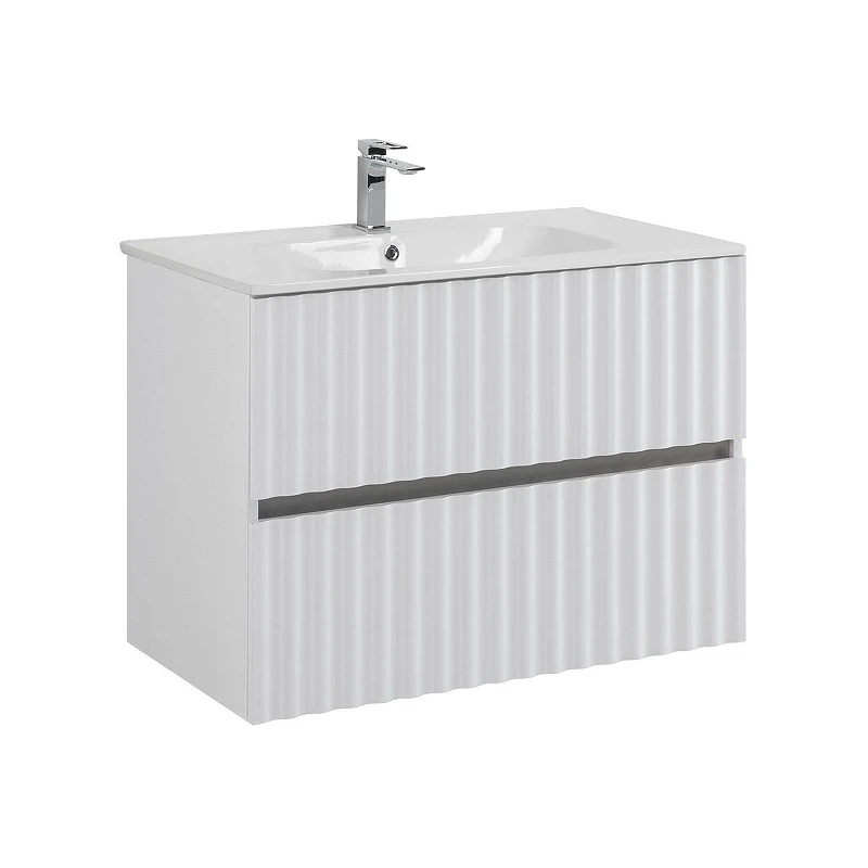 Тумба под раковину Art&Max Elegant 80 AM-ELEGANT-800-2C-SO-BM-LED подвесная цвет Белый матовый