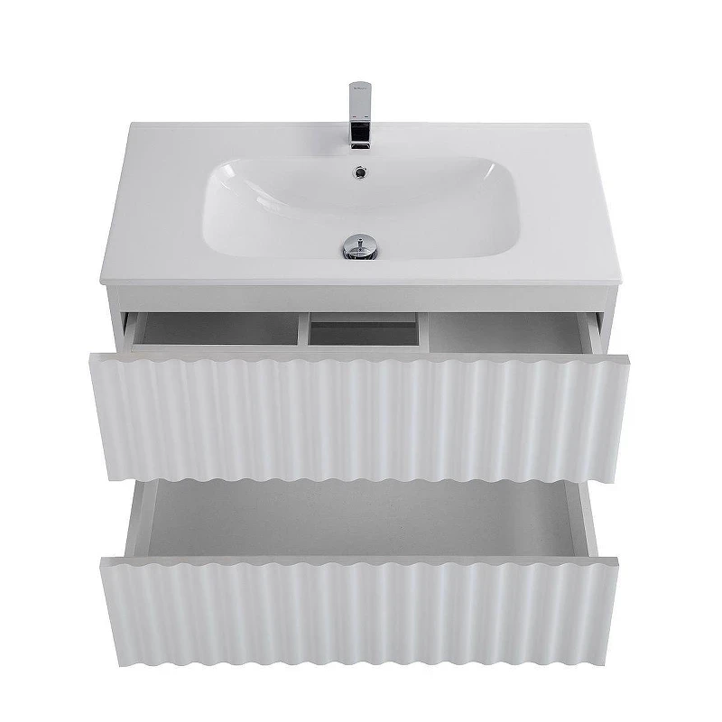 Тумба под раковину Art&Max Elegant 80 AM-ELEGANT-800-2C-SO-BM-LED подвесная цвет Белый матовый