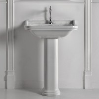 Раковина Kerasan Waldorf 80 4141K1bi/cr*1 Белая фарфор подвесная, полувстраиваемая