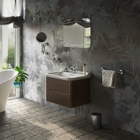 Раковина Kerasan Waldorf 80 4141K1bi/cr*1 Белая фарфор подвесная, полувстраиваемая