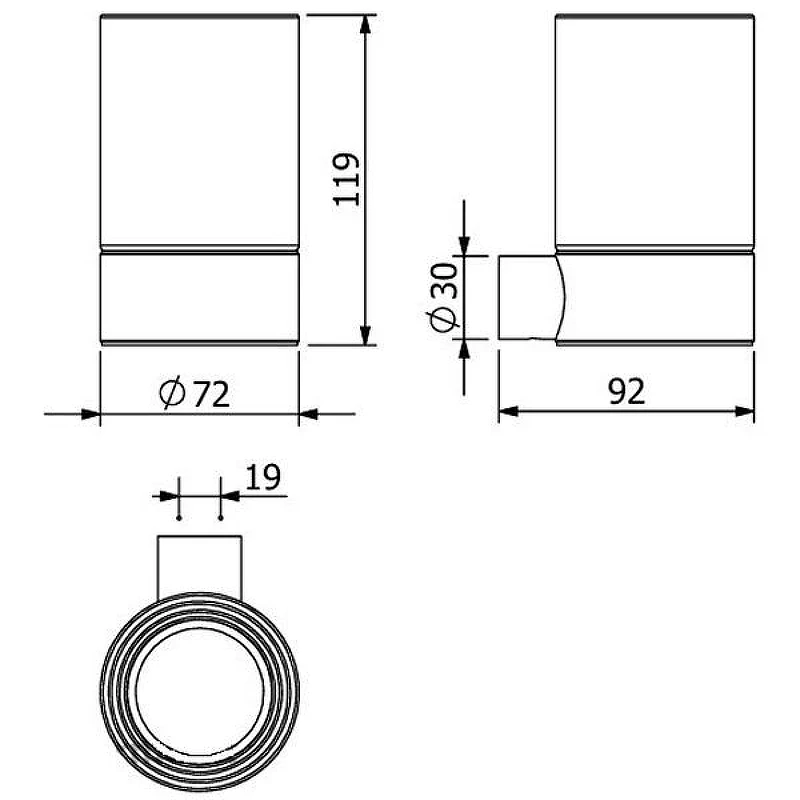 Стакан для зубных щеток Kludi Vela R 58975N0 Золото брашированное