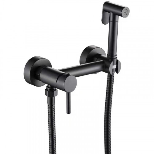 Гигиенический душ со смесителем ESKO SMH02 BLACK Черный матовый латунь на стену