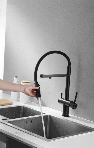 Смеситель для кухни Rose R958H цвет Черный