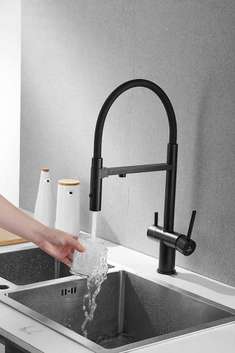 Смеситель для кухни Rose R958H цвет Черный