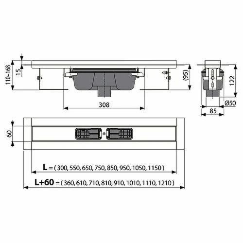Душевой лоток Alcaplast APZ1006S-750 без решетки