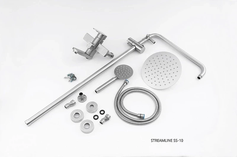 Душевая система Knotlor Streamline SS-10 цвет Матовая сталь