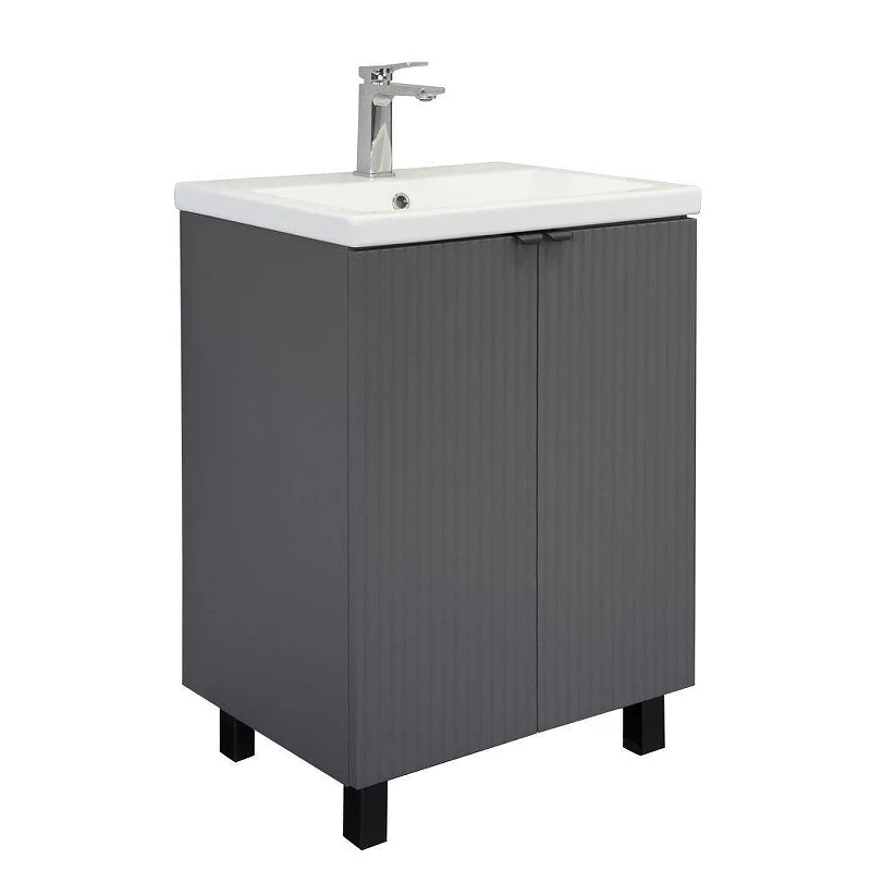 Тумба с раковиной Comforty Лима 60 00-00019240 цвет Антрацит