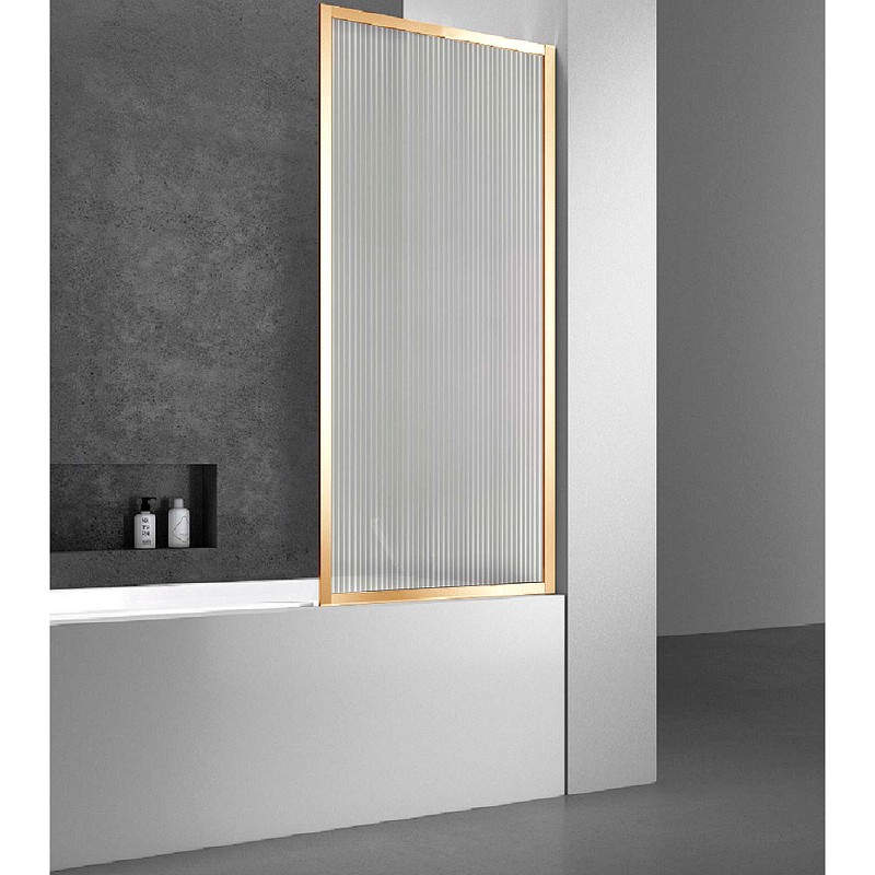Шторка на ванну Vincea 70x140 VSB-41700FLG профиль Брашированное золото стекло рифленое