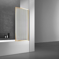 Шторка на ванну Vincea 70x140 VSB-41700FLG профиль Брашированное золото стекло рифленое