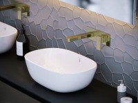 Смеситель для раковины Timo Selene 2071/17SM Золото матовое встраиваемый