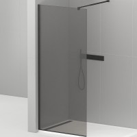 Душевая перегородка Cezares Liberta 80 LIBERTA-L-1-80-GR-NERO профиль Черный матовый стекло серое