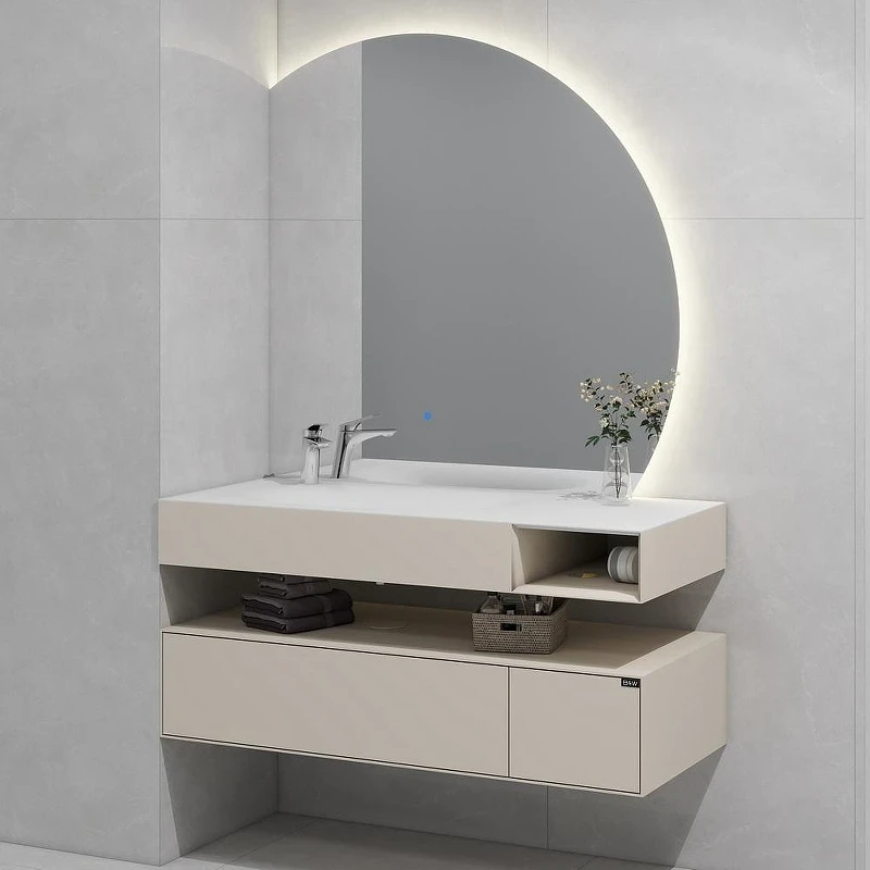 Тумба с раковиной Black&White Universe U955.1200L 120 9551200L подвесная Khaki Matt