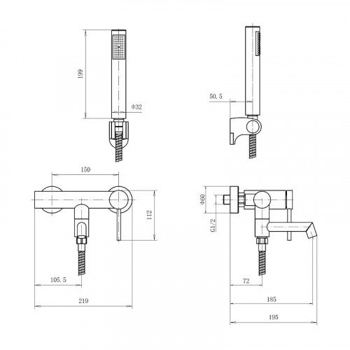 Смеситель для ванны Fashun A53033 цвет Сатин