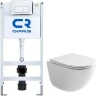 Комплект унитаза Ceramicanova Vogue CN4008T с инсталляцией Charus City CR.200.21.01 с сиденьем Микролифт и клавишей смыва Хром глянцевый