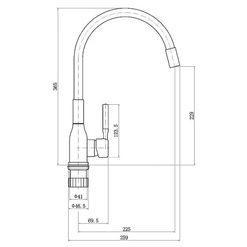 Смеситель для кухни Plstart PG54022B27 цвет Хром Серый