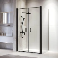 Душевой уголок RGW Passage 80x120 060814482-014 профиль цвет Черный стекло прозрачное