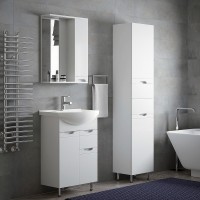 Зеркало со шкафом Corozo Лея 60 SD-00001488 Белое МДФ / ЛДСП, стекло