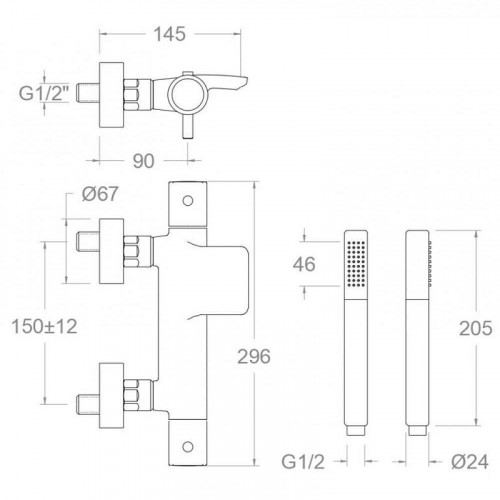Смеситель для ванны Ramonsoler Odisea 393901DCUC с термостатом Медь