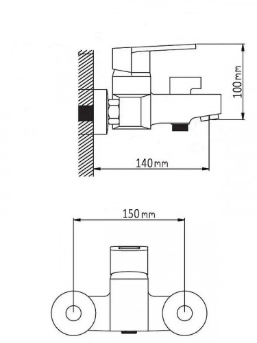 Смеситель для ванны Wisent WP3030 цвет Хром