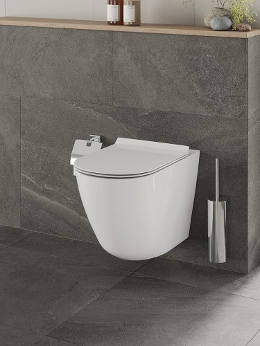 Комплект унитаза с инсталляцией Orange CI07-100W+APB288 с сиденьем Микролифт и Белой глянцевой клавишей смыва