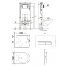 Комплект унитаза с инсталляцией Orange CI07-100W+APB288 с сиденьем Микролифт и Белой глянцевой клавишей смыва