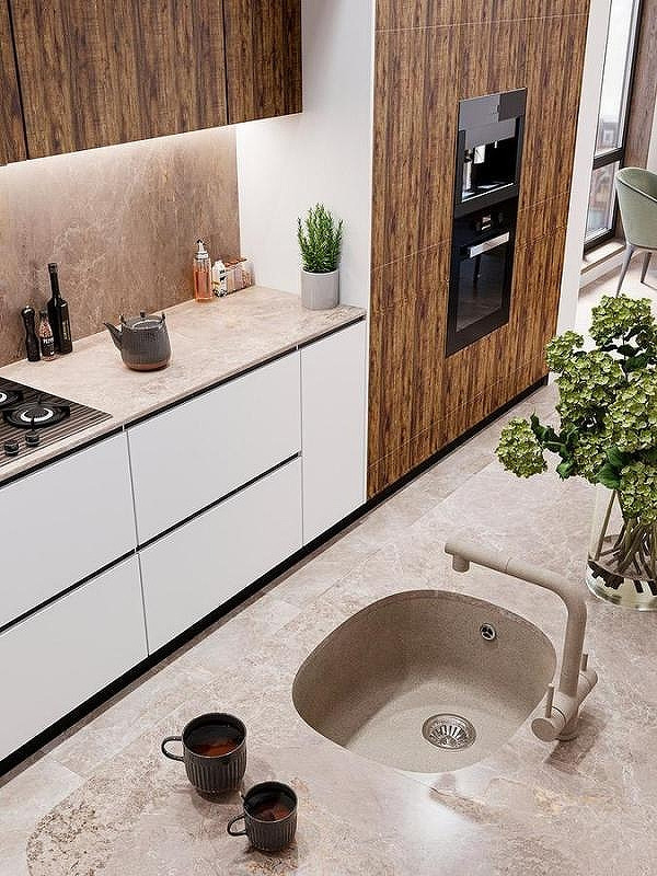 Кухонная мойка Emar Quartz 56 EMQ-1560.P цвет Берилл