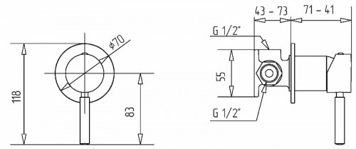 Смеситель для душа Migliore Fortis 31550 (18668) Хром латунь встраиваемый