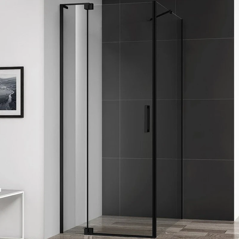 Душевой уголок Cezares Slider 110x100 SLIDER-AH-1-100-100/110-C-NERO профиль Черный матовый стекло прозрачное
