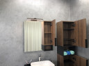 Зеркало со шкафом Comforty Штутгарт 75 00004151037 Дуб темно-коричневый Черное матовое МДФ / ЛДСП, стекло