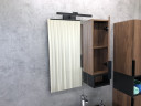 Зеркало со шкафом Comforty Штутгарт 75 00004151037 Дуб темно-коричневый Черное матовое МДФ / ЛДСП, стекло