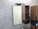 Зеркало со шкафом Comforty Штутгарт 75 00004151037 Дуб темно-коричневый Черное матовое МДФ / ЛДСП, стекло