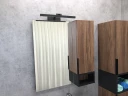 Зеркало со шкафом Comforty Штутгарт 75 00004151037 Дуб темно-коричневый Черное матовое МДФ / ЛДСП, стекло