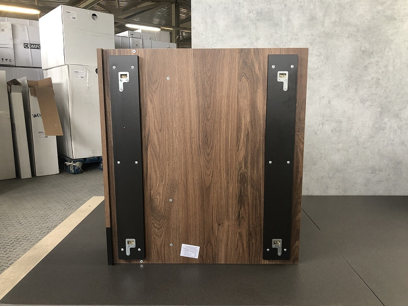 Зеркало со шкафом Comforty Штутгарт 75 00004151037 Дуб темно-коричневый Черное матовое МДФ / ЛДСП, стекло