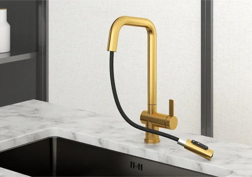 Смеситель для кухни Granula Kitchen Space 7273 цвет Золото сатин