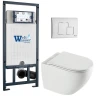 Комплект унитаза с инсталляцией WeltWasser MARBERG 507 + MERZBACH 043 XL GL-WT + MAR 507 SE GL-WT 10000013808 цвет Белый глянцевый с сиденьем Микролифт и клавишей смыва цвет Белый глянцевый