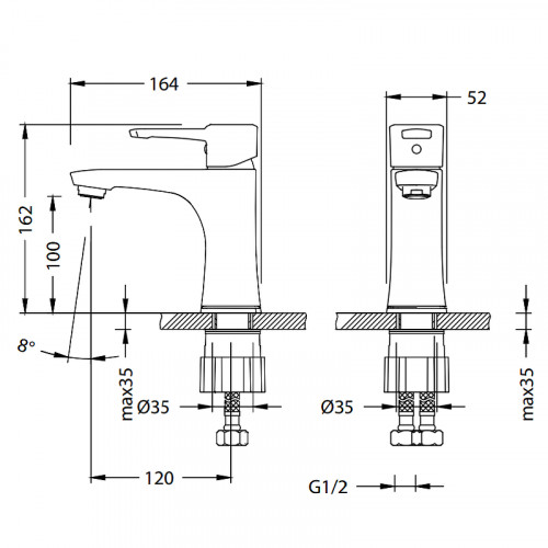 Смеситель для раковины Lemark Evitta LM0506C Хром латунь