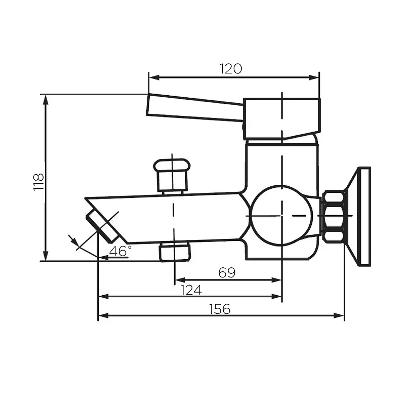 Смеситель для ванны Dorff Logic D3010000SS Нержавеющая сталь нержавеющая сталь на стену