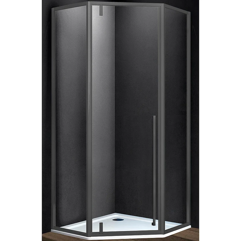 Душевой уголок Vincea Penta 100x100 VSP-3P100CLGM профиль Вороненая сталь стекло прозрачное