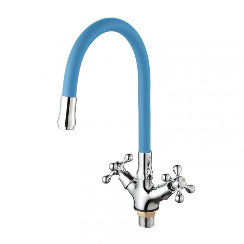Смеситель для кухни D-Lin D153810-6 цвет  Хром  Синий