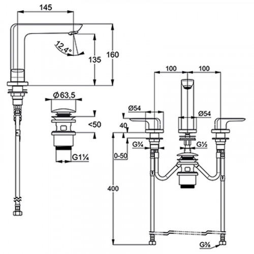 Смеситель для раковины Kludi Ameo 413930575 Хром латунь