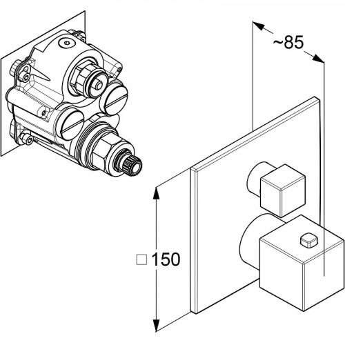 Смеситель для душа Kludi Decus 548855375 с термостатом Черный матовый