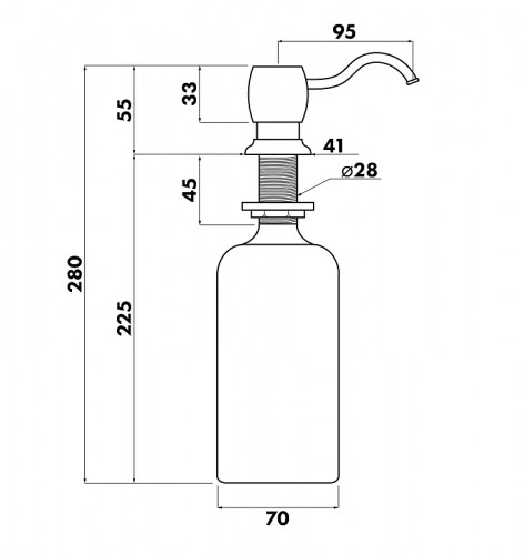 Дозатор для моющего средства Seaman SSA-040-MS цвет Никель сатин