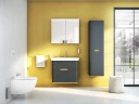 Тумба с раковиной Vitra Sento 80 60836 подвесная Антрацит матовый МДФ / ЛДСП