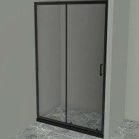 Душевая дверь BelBagno Uno 110 UNO-195-BF-1-110-C-NERO профиль Черный матовый стекло прозрачное
