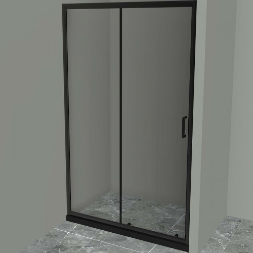 Душевая дверь BelBagno Uno 110 UNO-195-BF-1-110-C-NERO профиль Черный матовый стекло прозрачное