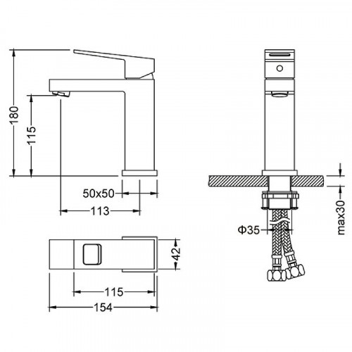 Смеситель для раковины Timo Briana 7161/17F Золото матовое