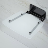 Сиденье для душа Black&amp;White 0883000B Белое матовое крепеж Черный матовый
